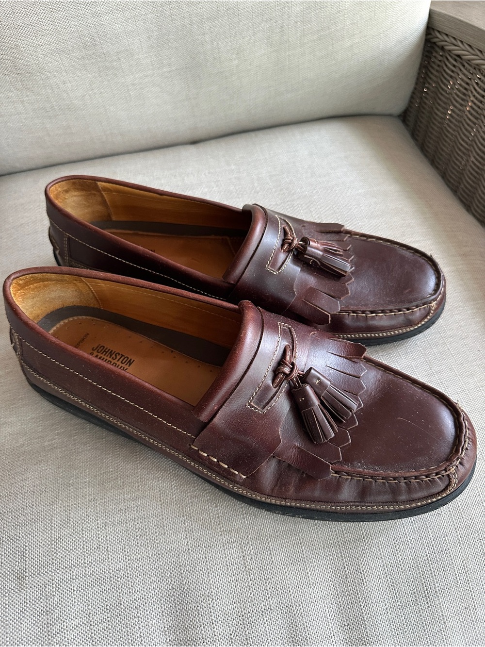 Johnson and Murphy Brown Leather Tassel Loafers